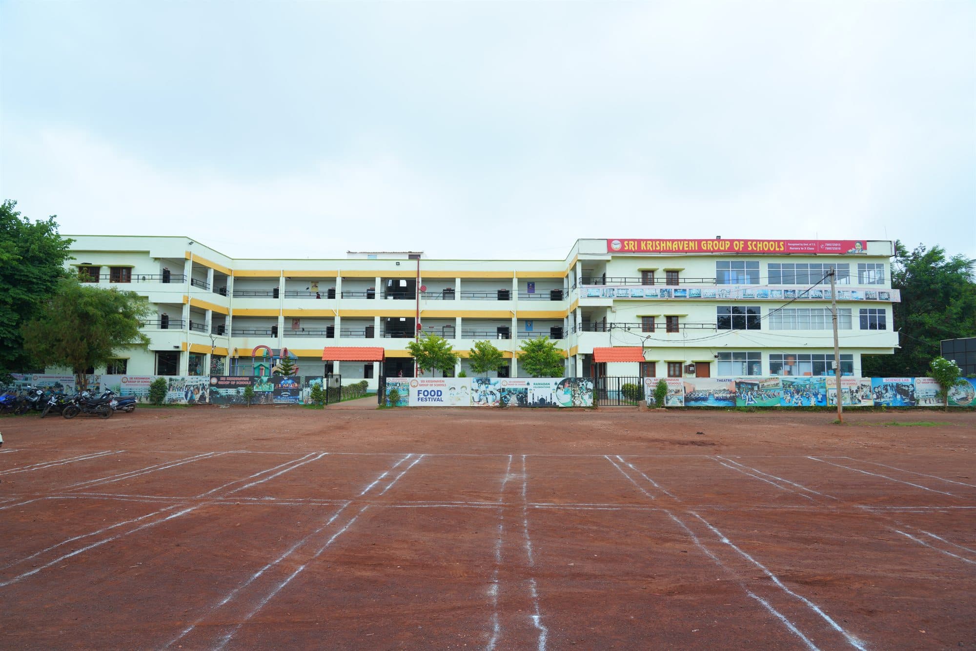 Sri Krishnaveni Group of Schools building and open ground